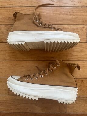 Converse Run Star Hike Hi Wheat Nubuck Leather Platform Sneakers W 10 M 8.5